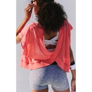 NWT Free People Movement My Time Tee | Neon Coral | Size M